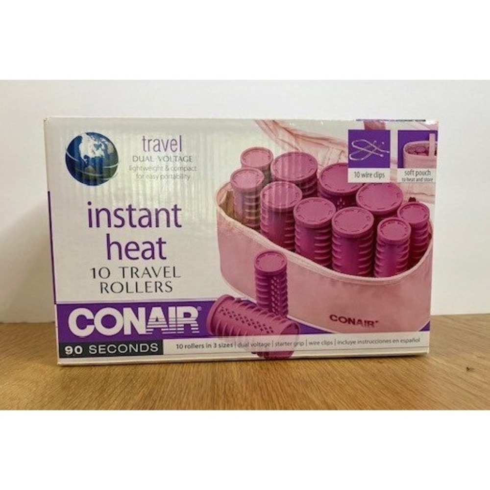Conair Instant Heat Travel Rollers Women 10pc Pink Excellent Dual Voltage HS10W